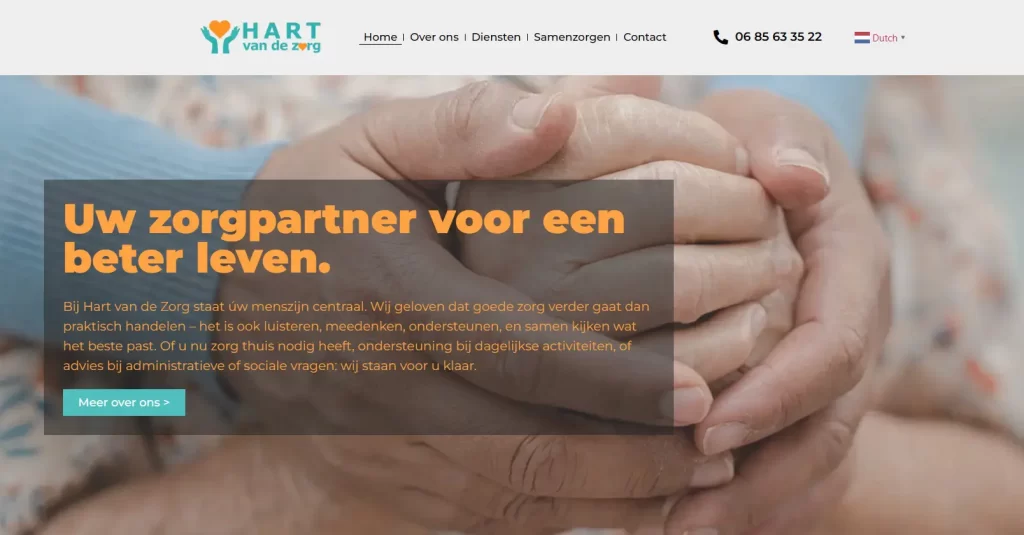 Hart van de zorg website arnhem